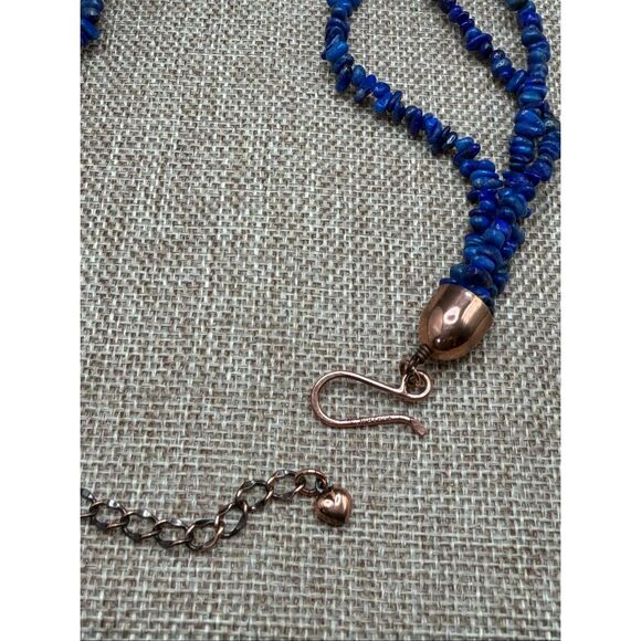 Jay King Desert Rose Trading Copper Lapis Mosaic Necklace Signed Excellent - Picture 6 of 9